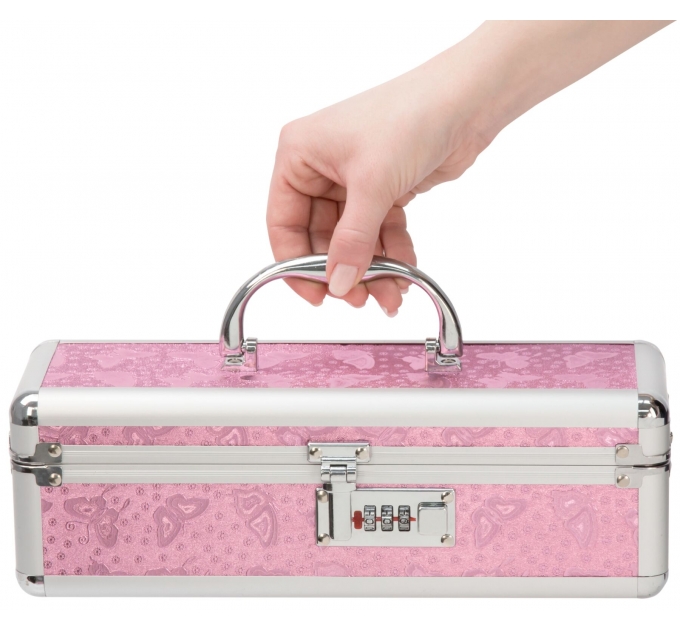 Кейс для хранения секс-игрушек Powerbullet - Lockable Vibrator Case Pink с кодовым замком