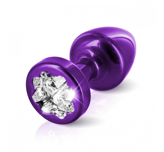 Пробочка Diogol Anni R Clover Purple Кристалл 25мм, 4 кристалла Swarovsky в виде листка клевера