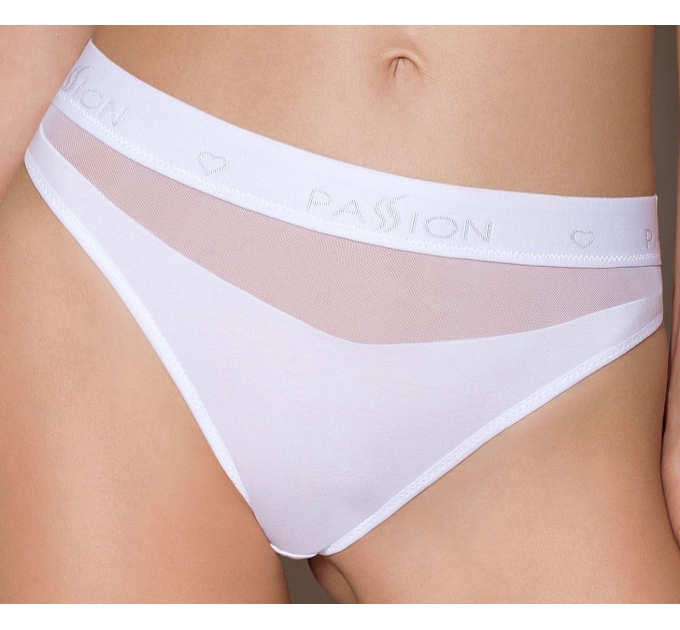 Трусики с прозрачной вставкой Passion PS006 PANTIES white, size L