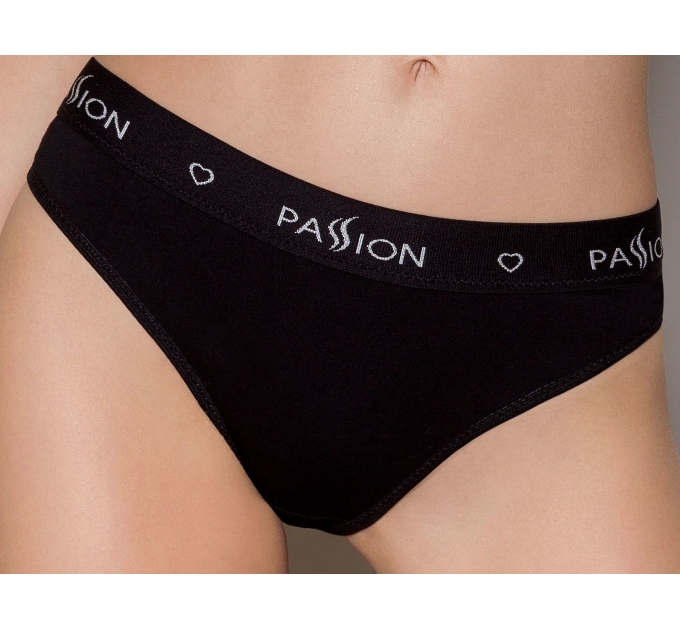 Трусики-слипы из хлопка с эластаном Passion PS004 PANTIES black, size M