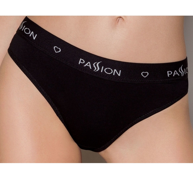 Трусики-слипы из хлопка с эластаном Passion PS004 PANTIES black, size S