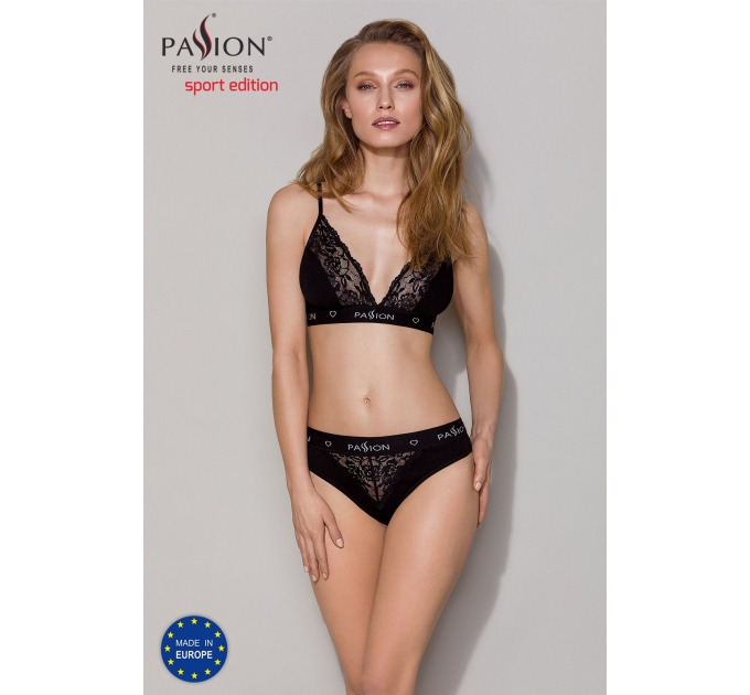 Трусики с широкой резинкой и кружевом Passion PS001 PANTIES black, size L