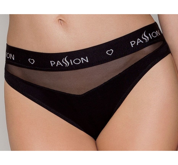 Трусики с прозрачной вставкой Passion PS006 PANTIES black, size L