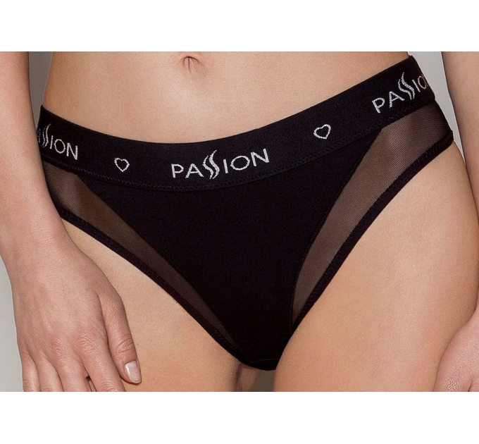 Трусики с прозрачной вставкой Passion PS002 PANTIES black, size XL