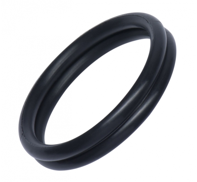 Эрекционное кольцо Rocks Off Rudy-Rings Black, сдвоенное, эластичное