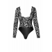 Боди Noir Handmade F296 Psyche bodysuit of lace and wetlook - 3XL