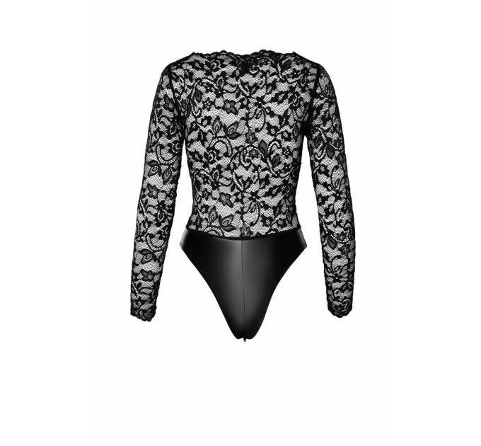 Боди Noir Handmade F296 Psyche bodysuit of lace and wetlook - 3XL