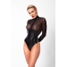 Боди Noir Handmade F321 Edge wetlook and mesh body with rings - M