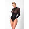 Боди Noir Handmade F321 Edge wetlook and mesh body with rings - M