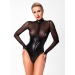 Боди Noir Handmade F321 Edge wetlook and mesh body with rings - M