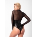 Боди Noir Handmade F321 Edge wetlook and mesh body with rings - M