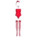 Боди Obsessive Kissmas teddy red S/M