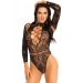 Боди Leg Avenue High neck lace bodysuit Black One Size