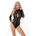 Боди Noir Handmade F287 Leopard flock bodysuit with long sleeves - XL