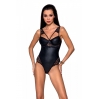 Боди из эко-кожи и кружева Loona Body black S/M - Passion