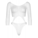 Боди Leg Avenue Top bodysuit with thong back White