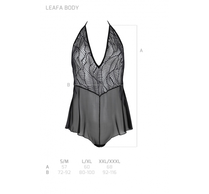 Боди Passion LEAFA BODY black L/XL - ECO Passion