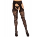 Чулки Leg Avenue Eyelet lace suspender hose Black One Size