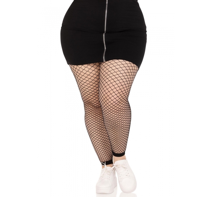 Чулки Leg Avenue Industrial Net footless tights Black 1X/2X