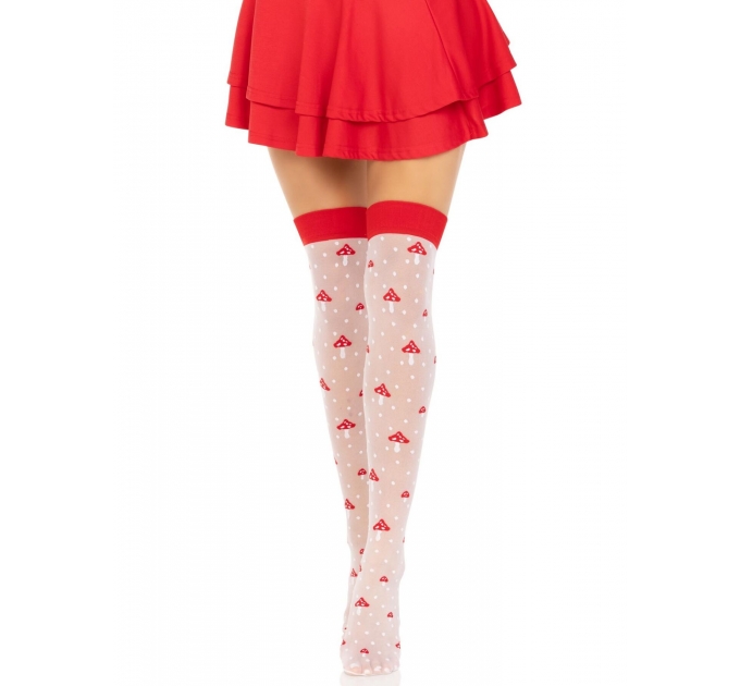 Чулки Leg Avenue Polka Dot Mushroom Thigh Highs One Size