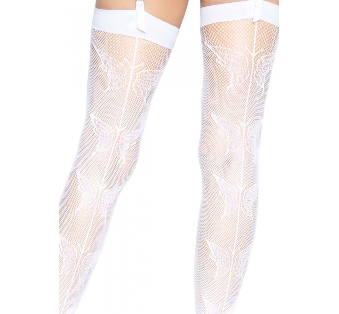 Leg Avenue butterfly backseam thigh highs White O/S