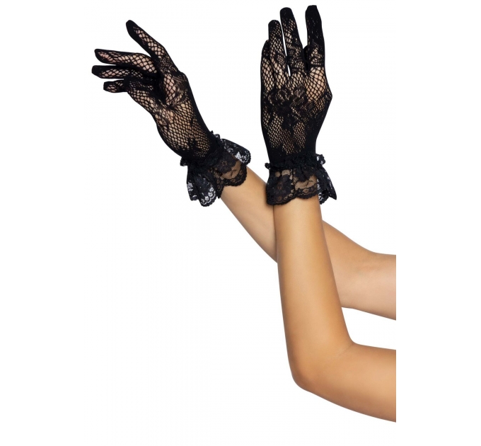 Перчатки Leg Avenue Floral lace wristlength gloves Black