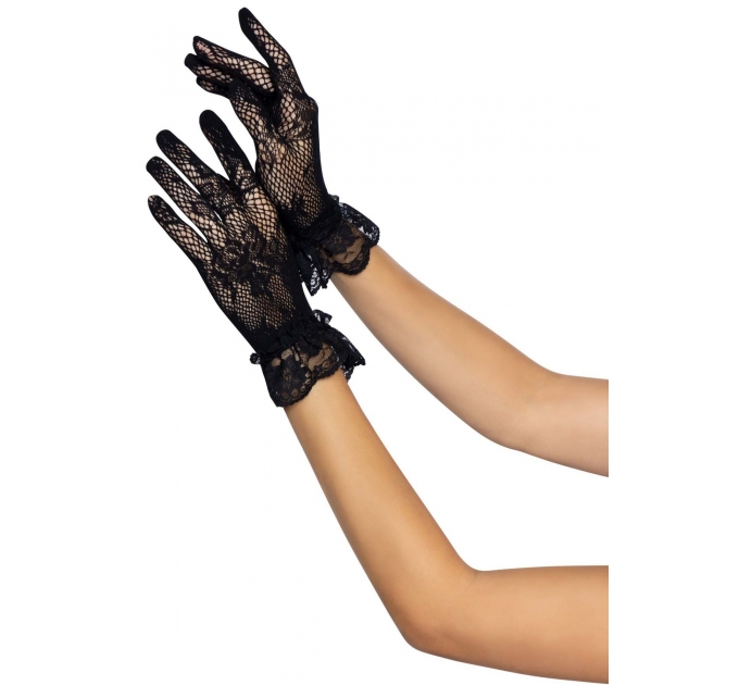 Перчатки Leg Avenue Floral lace wristlength gloves Black