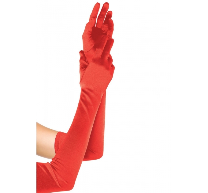 Длинные перчатки Leg Avenue Extra Long Satin Gloves red