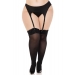 Чулки Leg Avenue Lace top opaque thigh highs Black 1X/2X