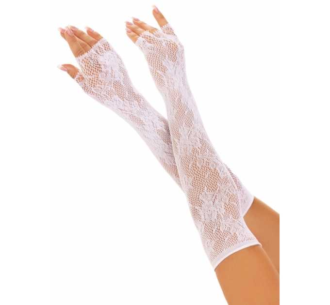 Митенки Leg Avenue Lace Opera Length Fingerless Gloves White