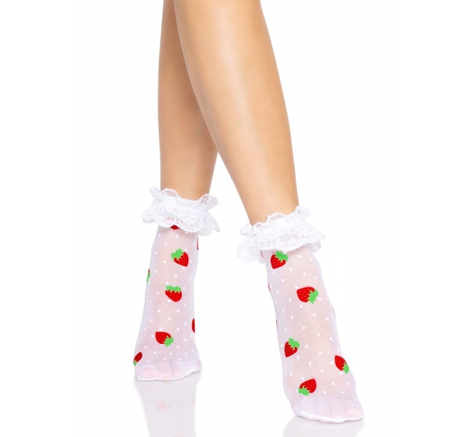 Leg Avenue Strawberry ruffle top anklets