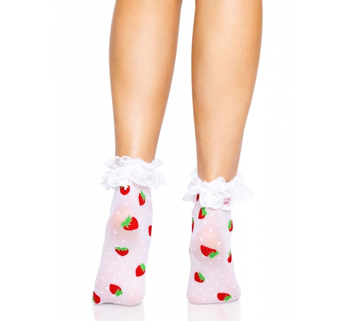 Leg Avenue Strawberry ruffle top anklets