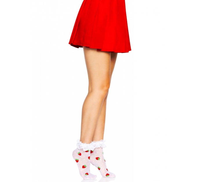 Leg Avenue Strawberry ruffle top anklets