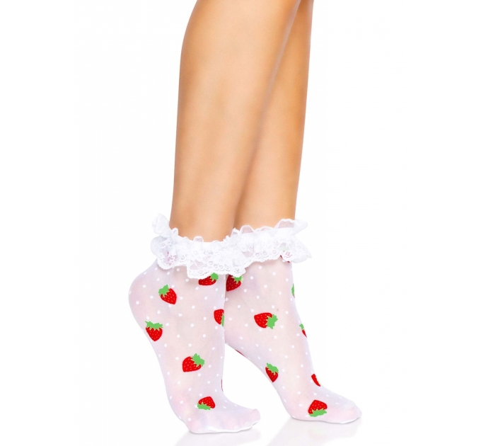 Leg Avenue Strawberry ruffle top anklets