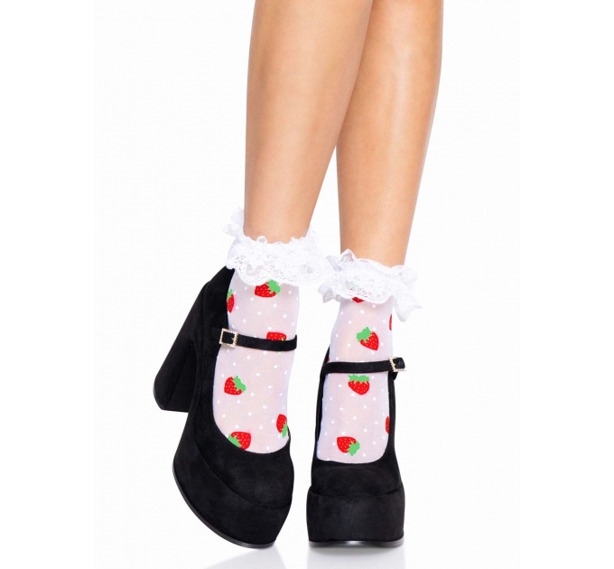 Leg Avenue Strawberry ruffle top anklets