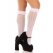 Носочки ажурные с рюшами Leg Avenue Sweetheart Ruffle Cuff Knee Highs White, высокие