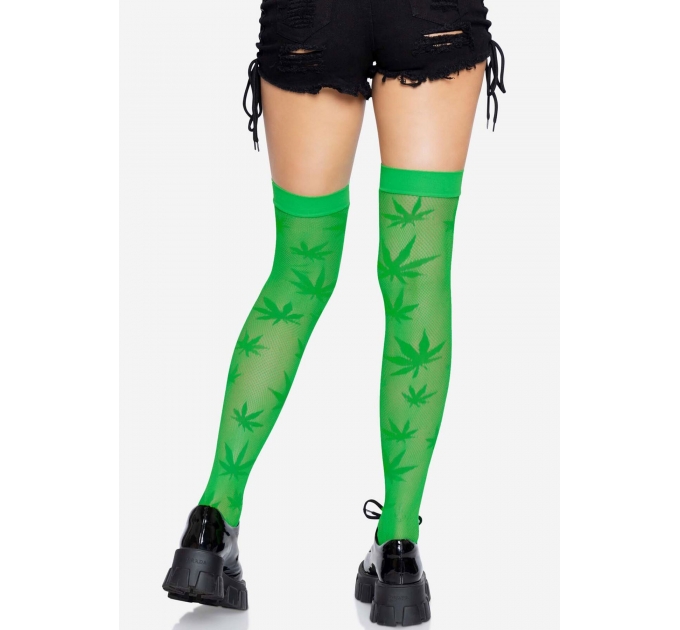 Чулки Leg Avenue 420 Net thigh highs Green