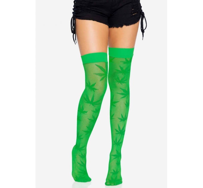 Чулки Leg Avenue 420 Net thigh highs Green