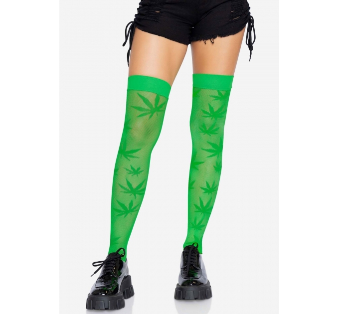 Чулки Leg Avenue 420 Net thigh highs Green