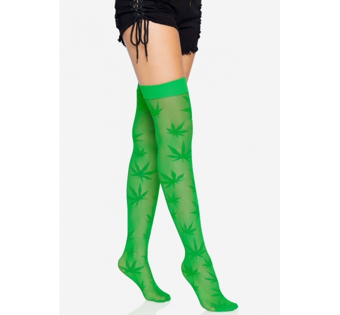 Чулки Leg Avenue 420 Net thigh highs Green