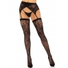 Чулки Leg Avenue Leg Avenue Lace thigh highs & garterbelt Black One Size