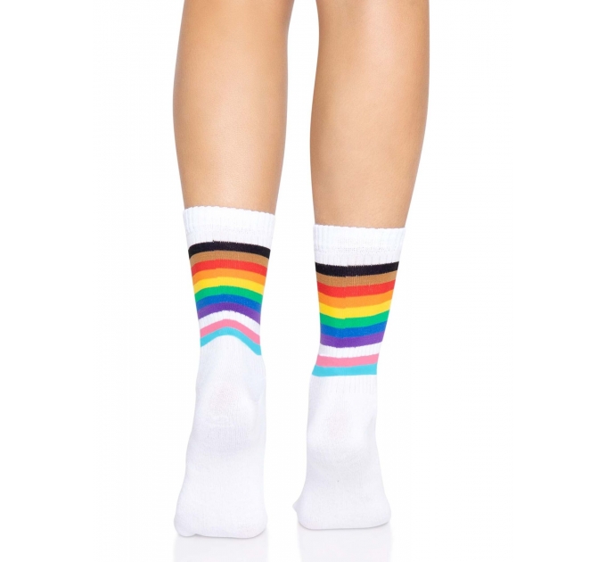 Leg Avenue Pride crew socks Rainbow