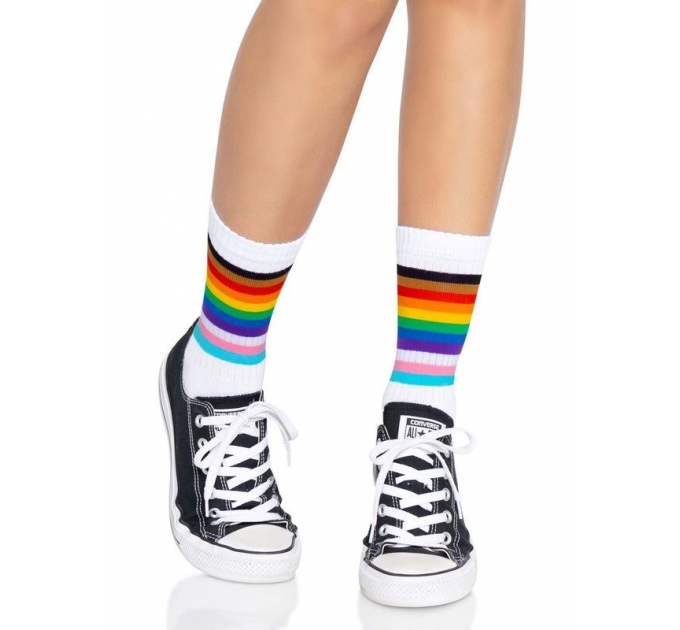 Leg Avenue Pride crew socks Rainbow