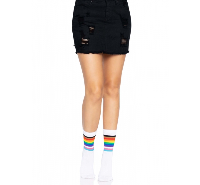 Leg Avenue Pride crew socks Rainbow