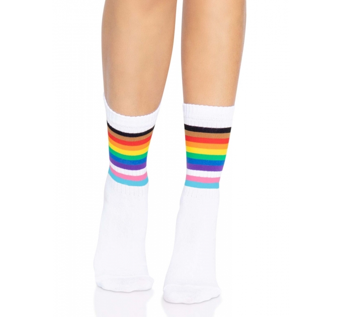 Leg Avenue Pride crew socks Rainbow