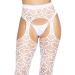 Leg Avenue Heart net suspender hose OS White