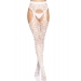 Leg Avenue Heart net suspender hose OS White