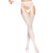 Leg Avenue Heart net suspender hose OS White