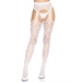 Leg Avenue Heart net suspender hose OS White