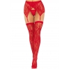 Чулки Leg Avenue Leg Avenue Lace thigh highs & garterbelt Red One Size